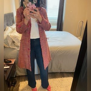 Pink tweed coat